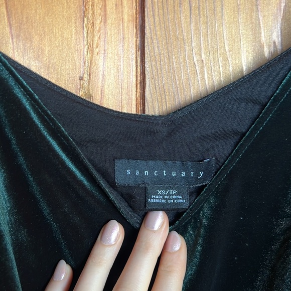 Sanctuary Green Velvet Slip Dress - Picture 4 of 9